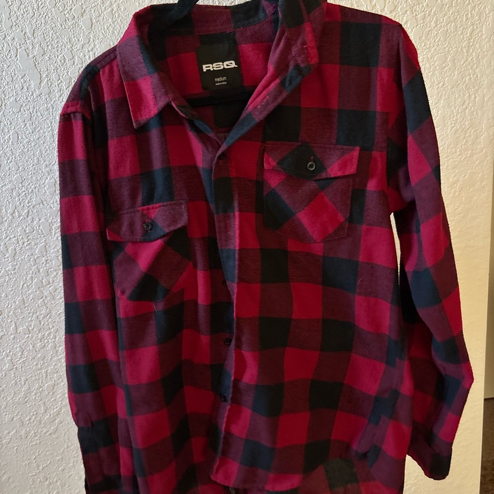 RSQ Red and Black Checkered Shirt